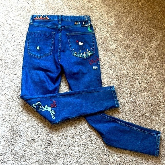 TOPSHOP MOTO Embroidered JAMIE skinny JEANS - Picture 3 of 13